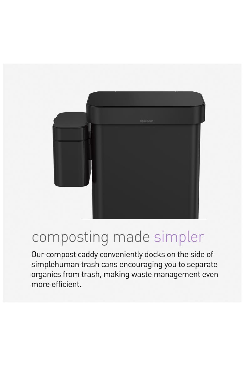 4L compost caddy, Alternate, color, MATTE BLACK