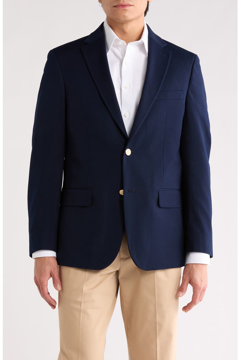 Two Button Notch Lapel Woven Sport Coat, Main, color, NAVY TWILL