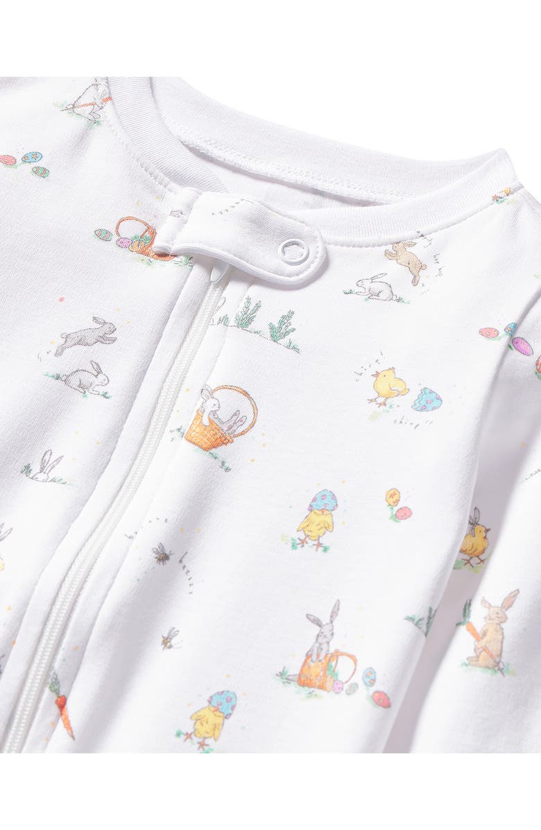 Petite Plume Easter Print Pima Cotton Footie, Alternate, color, 
