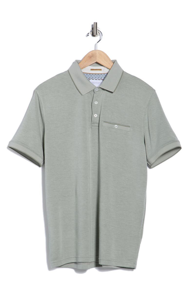Cactus Man Tipped Knit Polo, Alternate, color, Sage