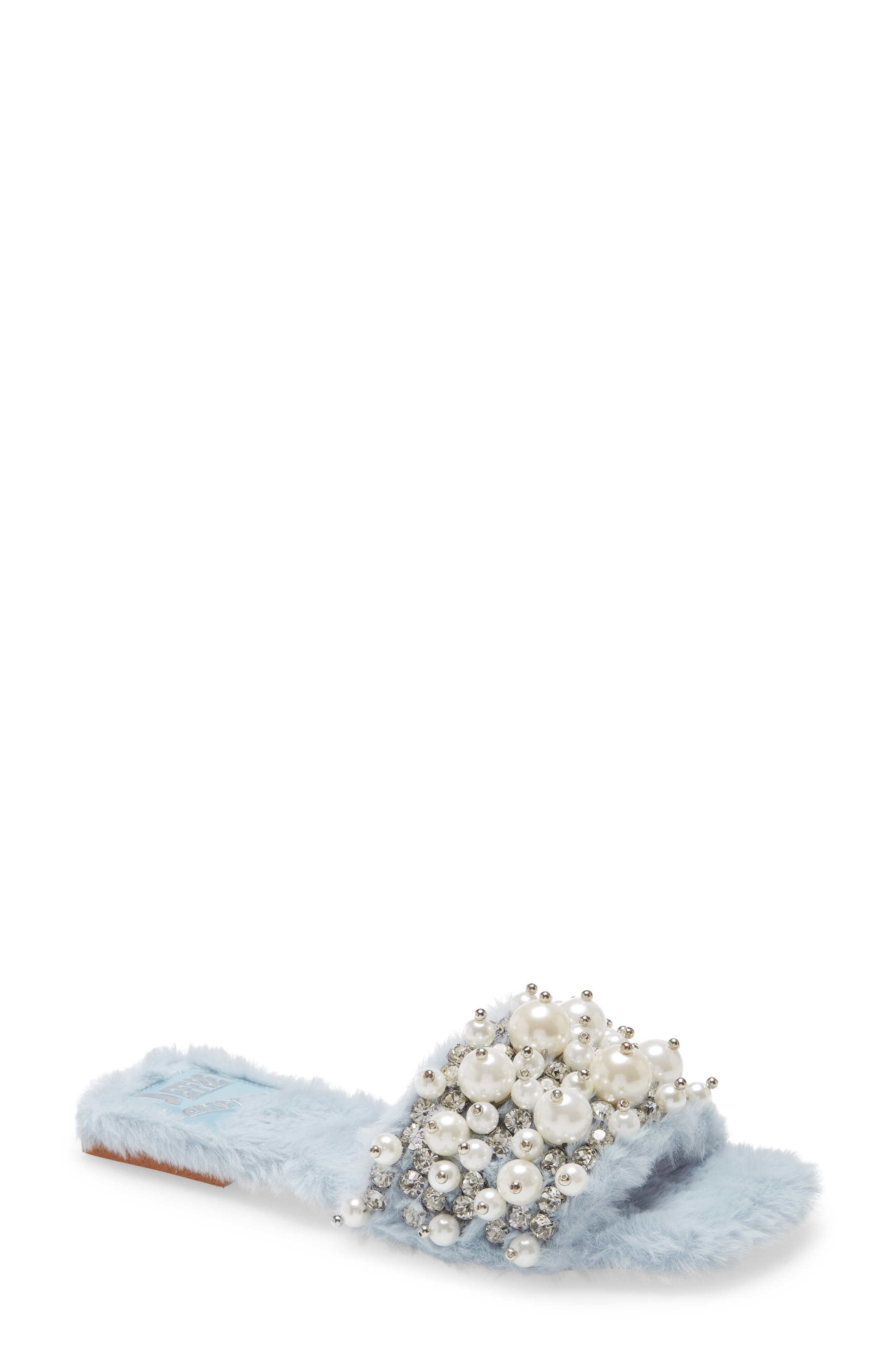Jeffrey Campbell Facile Faux Fur Slide Sandal, Main, color, 