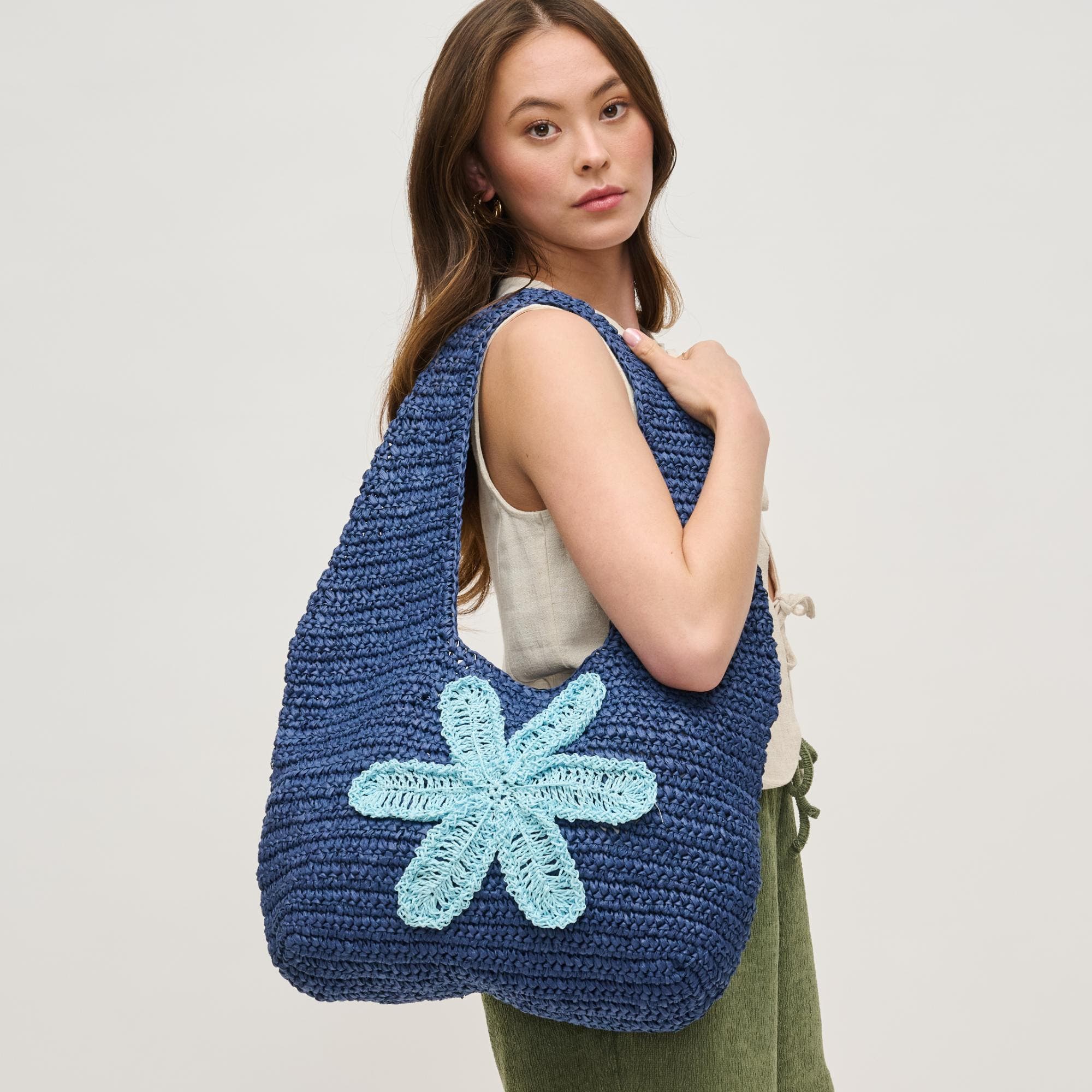 URBAN EXPRESSIONS HANDBAGS Crystal Hobo, Main, color, Navy