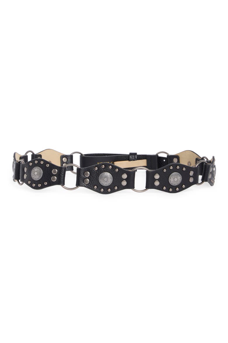 Hip Slung Concho Belt, Main, color, BLACK