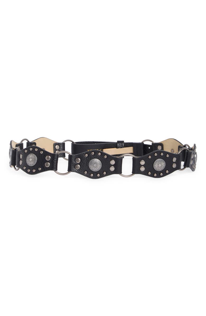 Vince Camuto Hip Slung Concho Belt, Main, color, Black