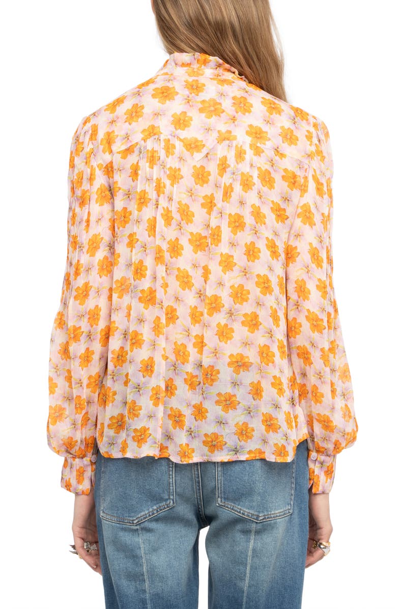 Zadig & Voltaire Timz Mousseline Floral Top, Main, color, Cream