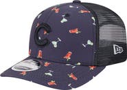 New Era Men's New Era Black Chicago Cubs Adventure Drinks Pattern 9SEVENTY Stretch-Snap Hat