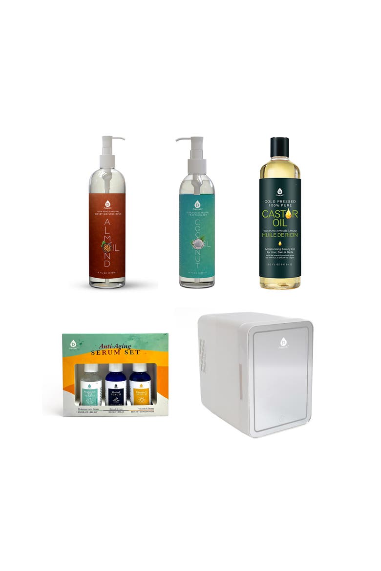 Mini Beauty Fridge, Serum Set & Natural Oils, Main, color, Multicolor