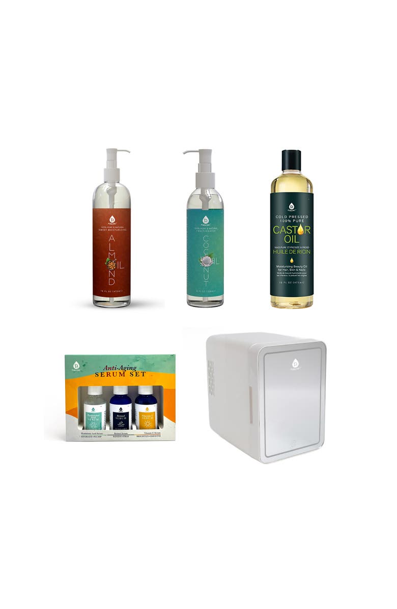 PURSONIC Mini Beauty Fridge, Anti-Aging Serum Set & Premium Natural Oils, Main, color, Multicolor