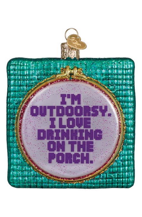 I'm Outdoorsy Glass Christmas Ornament