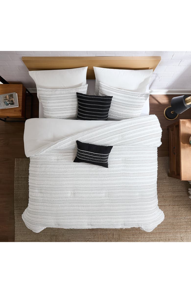Modern Threads Dixie 5-Piece Comforter Set, Alternate, color, White/ Graphite Stripes