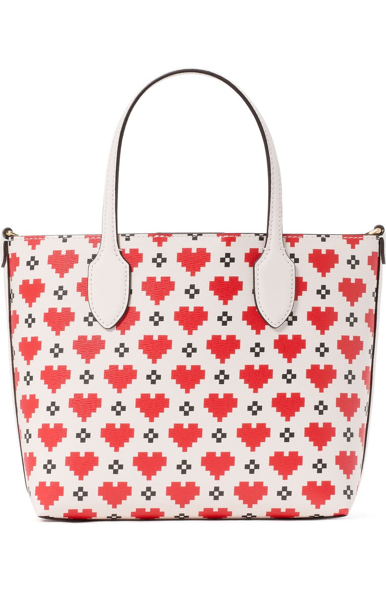Kate Spade New York bleecker pixelated hearts print crossbody tote, Alternate, color,