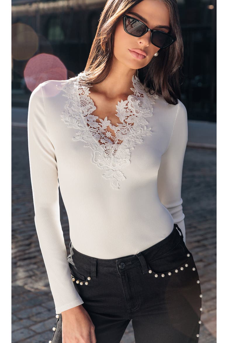 Piper Lace Combo Top, Alternate, color, white