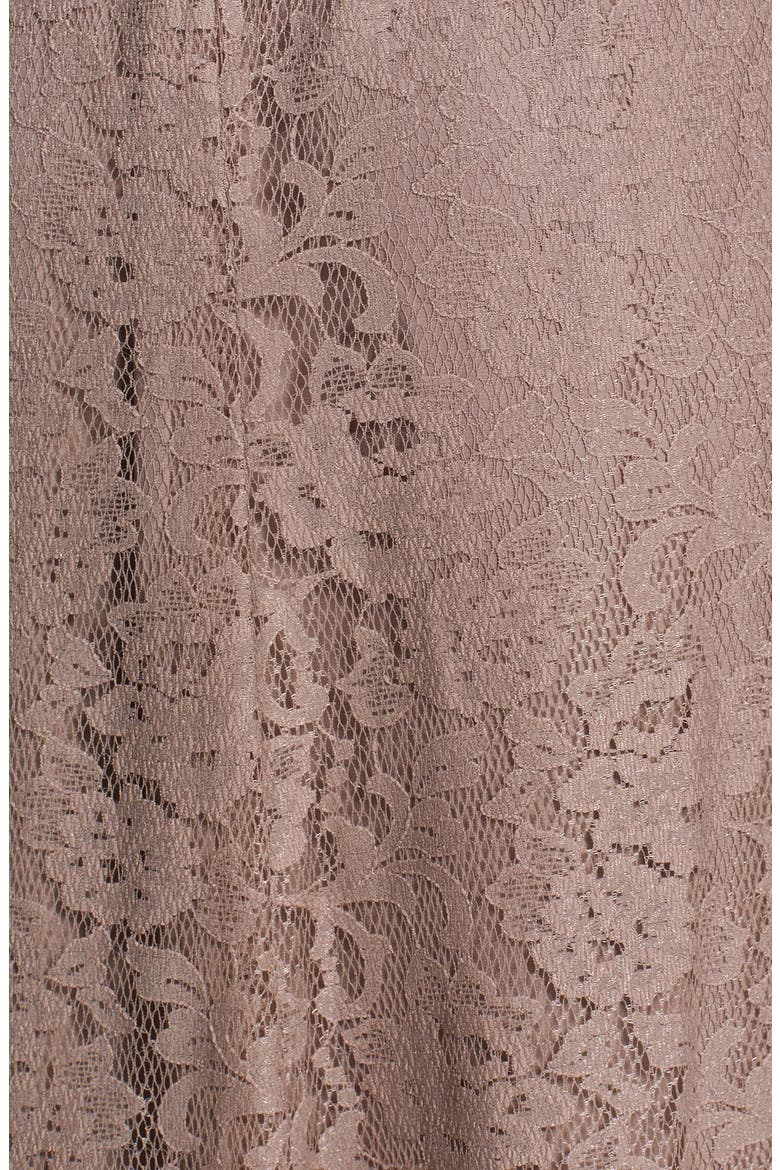 Illusion Yoke Lace Gown, Alternate, color, TRUFFLE