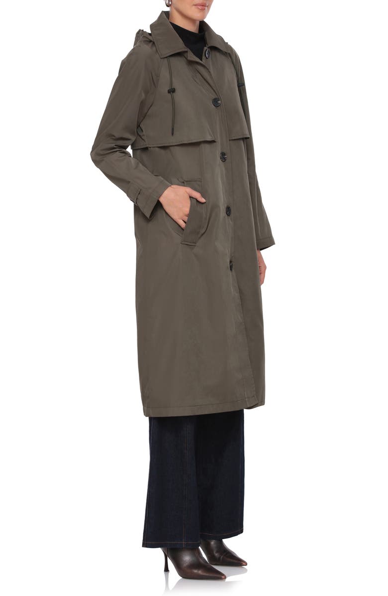 Avec Les Filles Hooded Water Resistant Trench Coat, Alternate, color, 