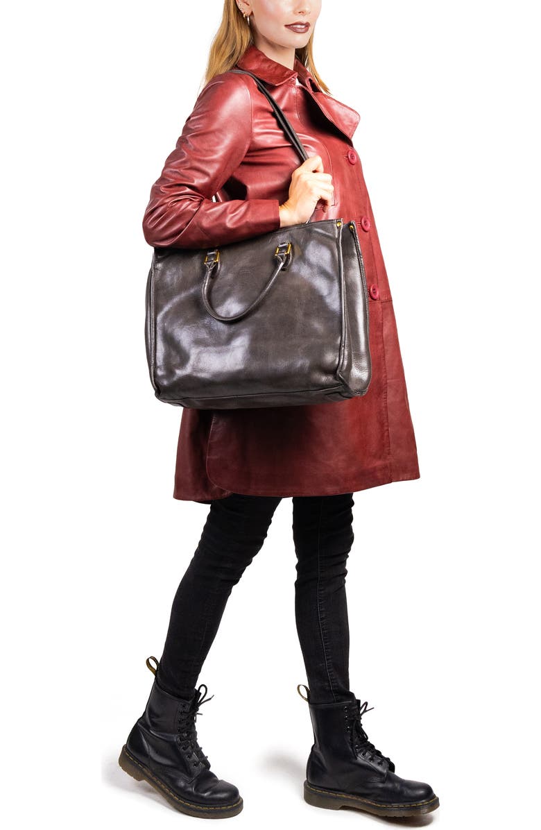 OLD TREND Clivia Genuine Leather Structured Carryall Tote, Alternate, color, Grey