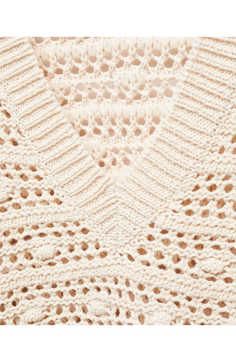 MANGO Openwork Stitch V-Neck Sweater, Alternate, color,