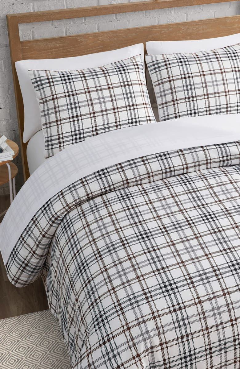 Lucky Brand Camper Plaid Comforter Set, Alternate, color, Burgundy/ Navy Plaid