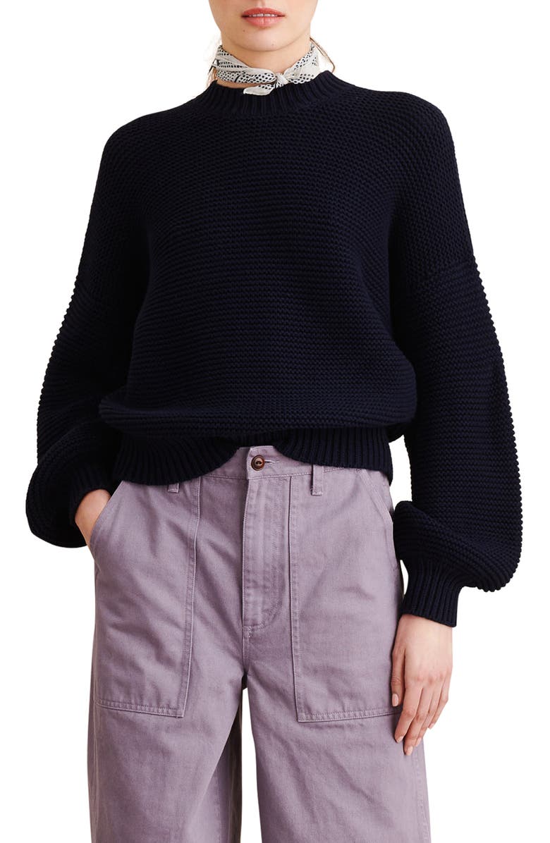 Alex Mill Back Button Crewneck Sweater, Main, color,