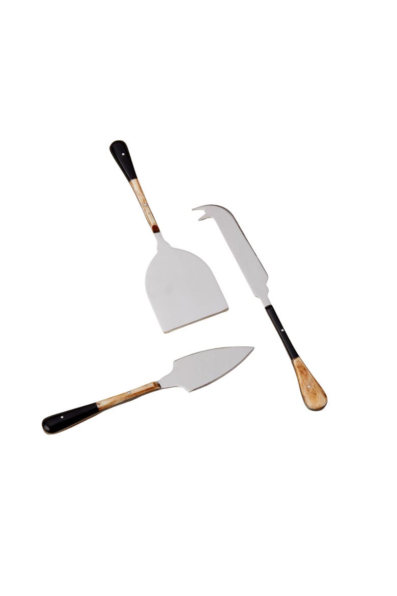 Horn Panelled Stainless Cheese Set, Main, color, Silver
