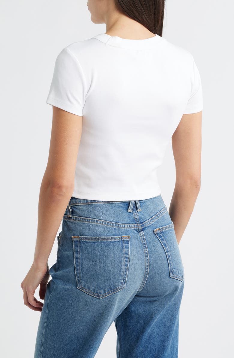 Mavi Jeans Crop Stretch Cotton T-Shirt, Alternate, color, White