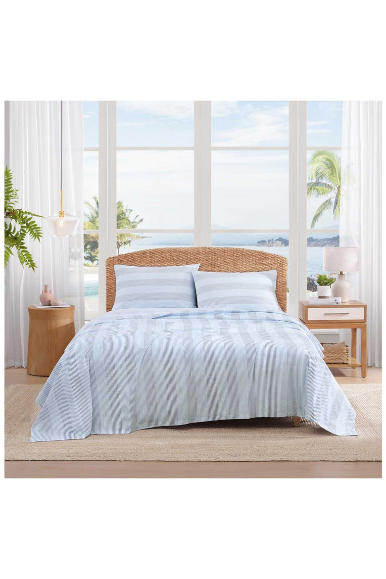Bahama Weekend Stripe 200 Thread Count Cotton Percale Sheet Set, Alternate, color, BLUE MULTI