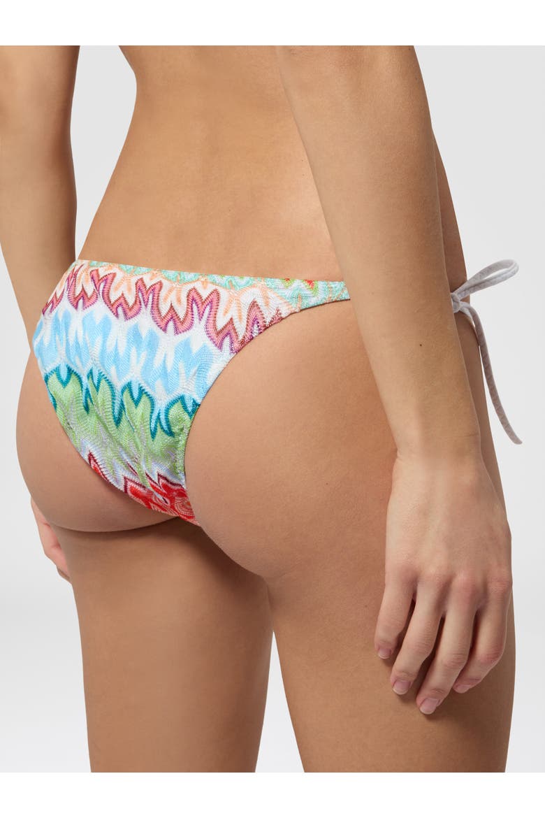 Triangle Bikini In Viscose With Floral Motif, Alternate, color, Pink Multi