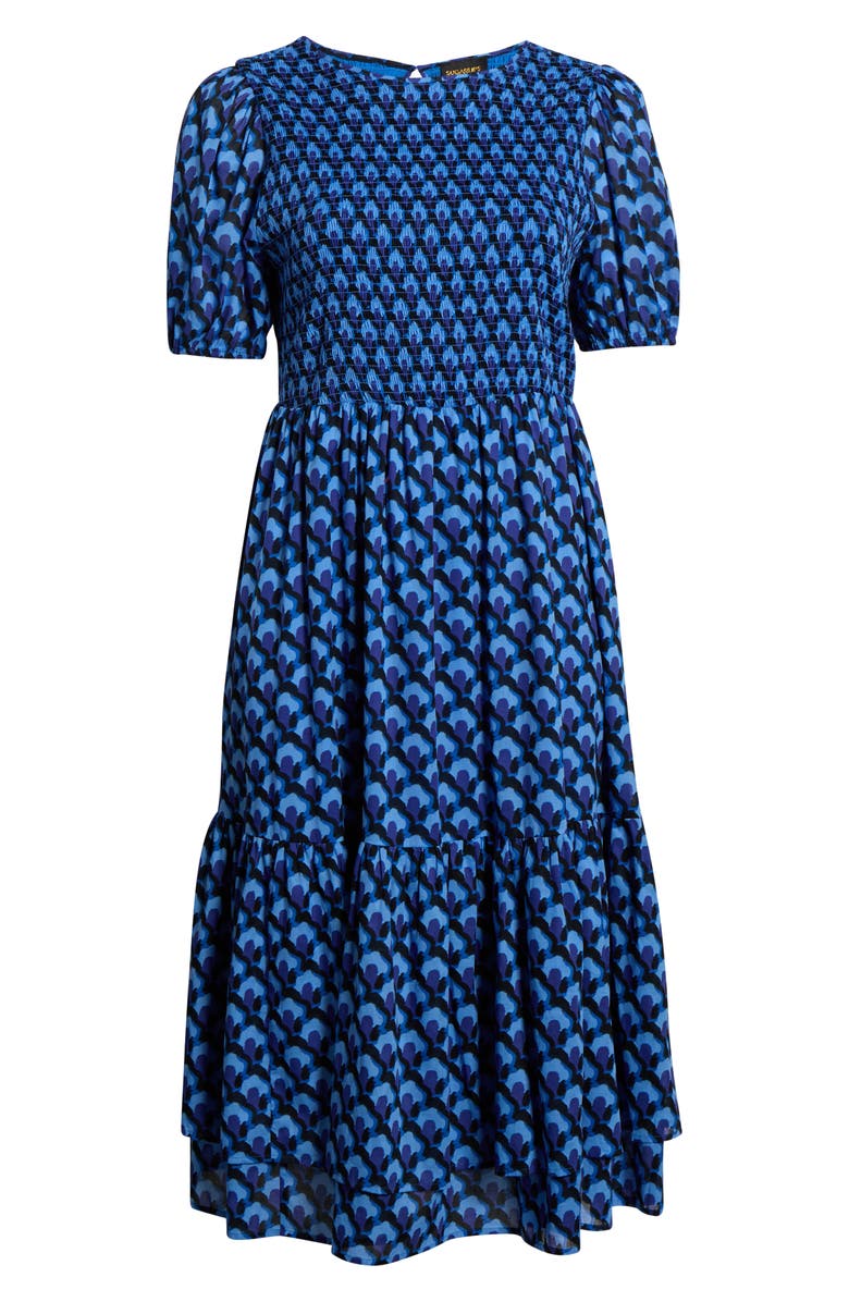 SUGARLIPS Bali Town Aruba Smocked Dress, Alternate, color, Blue-Navy