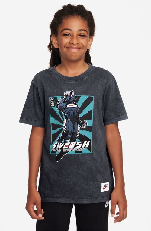 Nike Kids' Sportswear Cotton Graphic T-shirt In Gray