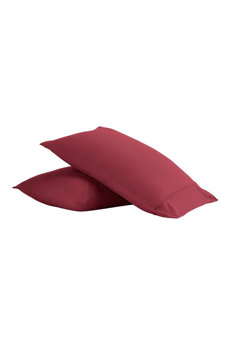 HOME SPUN Premium Ultra Soft 2-Piece Pillow Case Set, Main, color, BURGUNDY