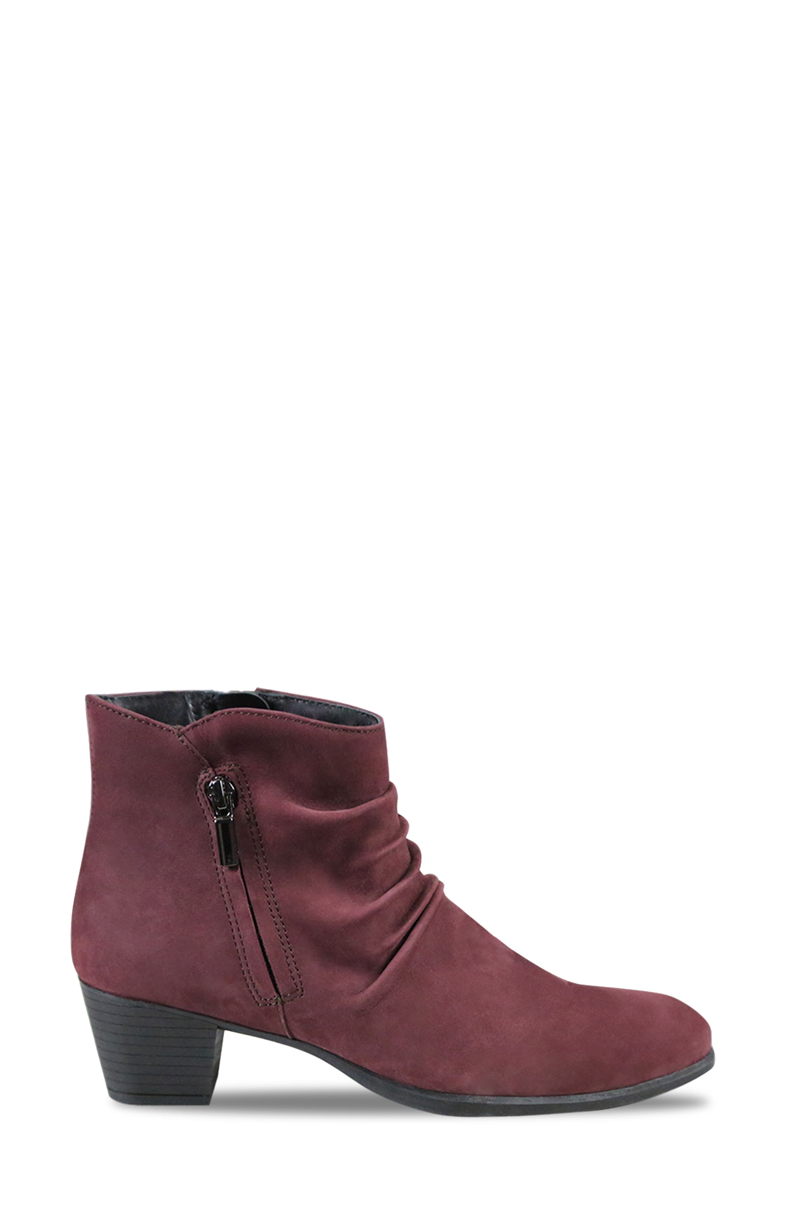 Elliot Water Resistant Bootie, Alternate, color, WINE NUBUC