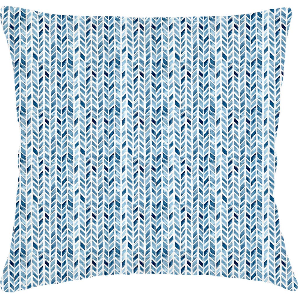 Anaya Chevron Velvet Pillow With Down Alternative Insert In Indigo