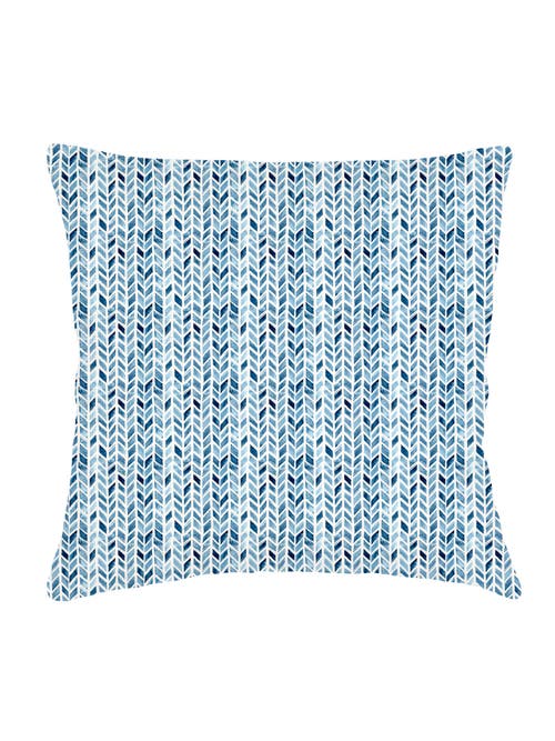 Anaya Chevron Velvet Pillow With Down Insert In Indigo