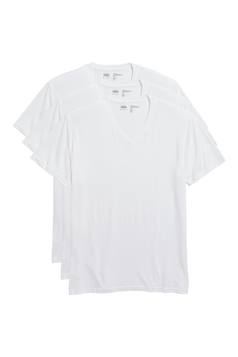 Classic Cotton 3-Pack V-Neck Undershirts, Alternate, color, WHITE
