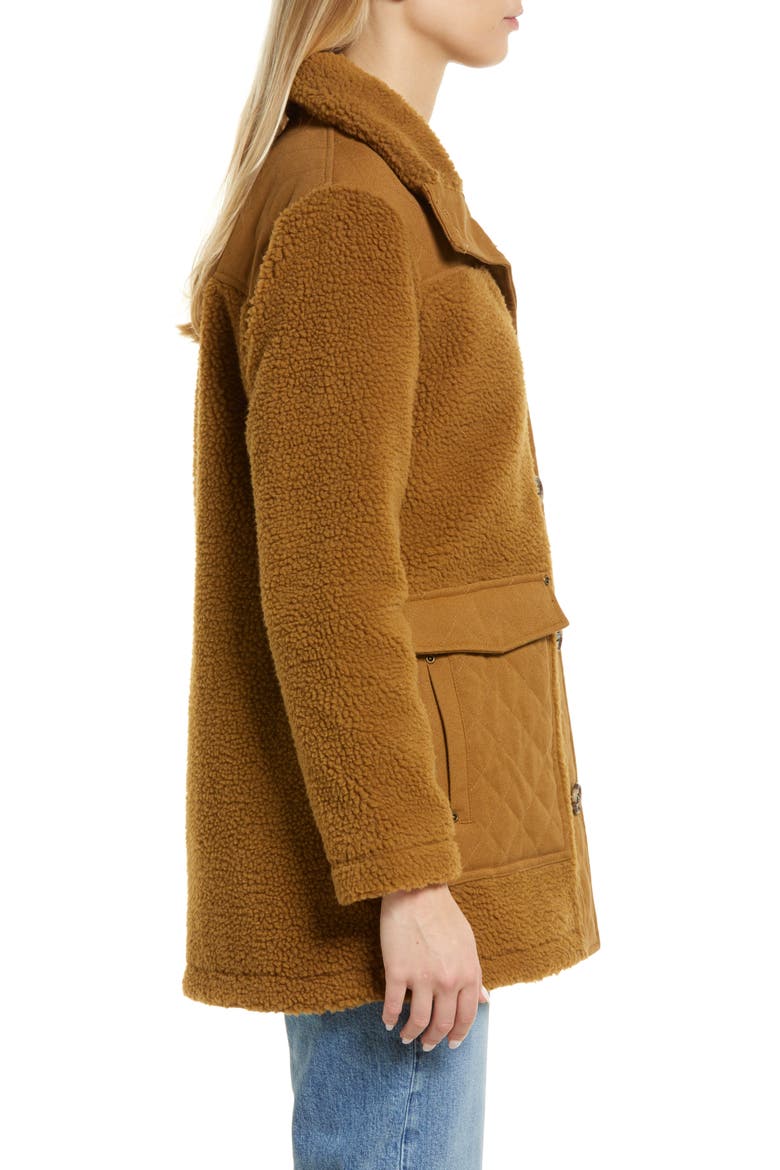Dearborn Mixed Media Barn Coat, Alternate, color, SADDLE