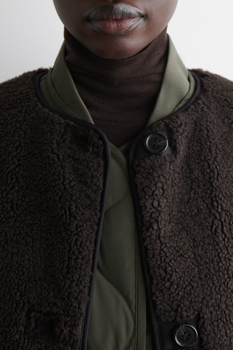 Oversized Quilted Down Gilet, Alternate, color, DARK KHAKI
