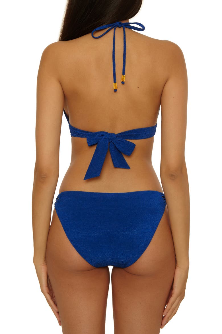 Crete Crepe Halter Swim Top, Alternate, color, INDIGO