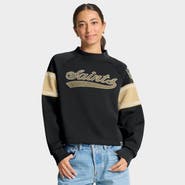 FANATICS Women's Fanatics Black New Orleans Saints Oversized Hometown Toss Sweep Mock Neck Pullover