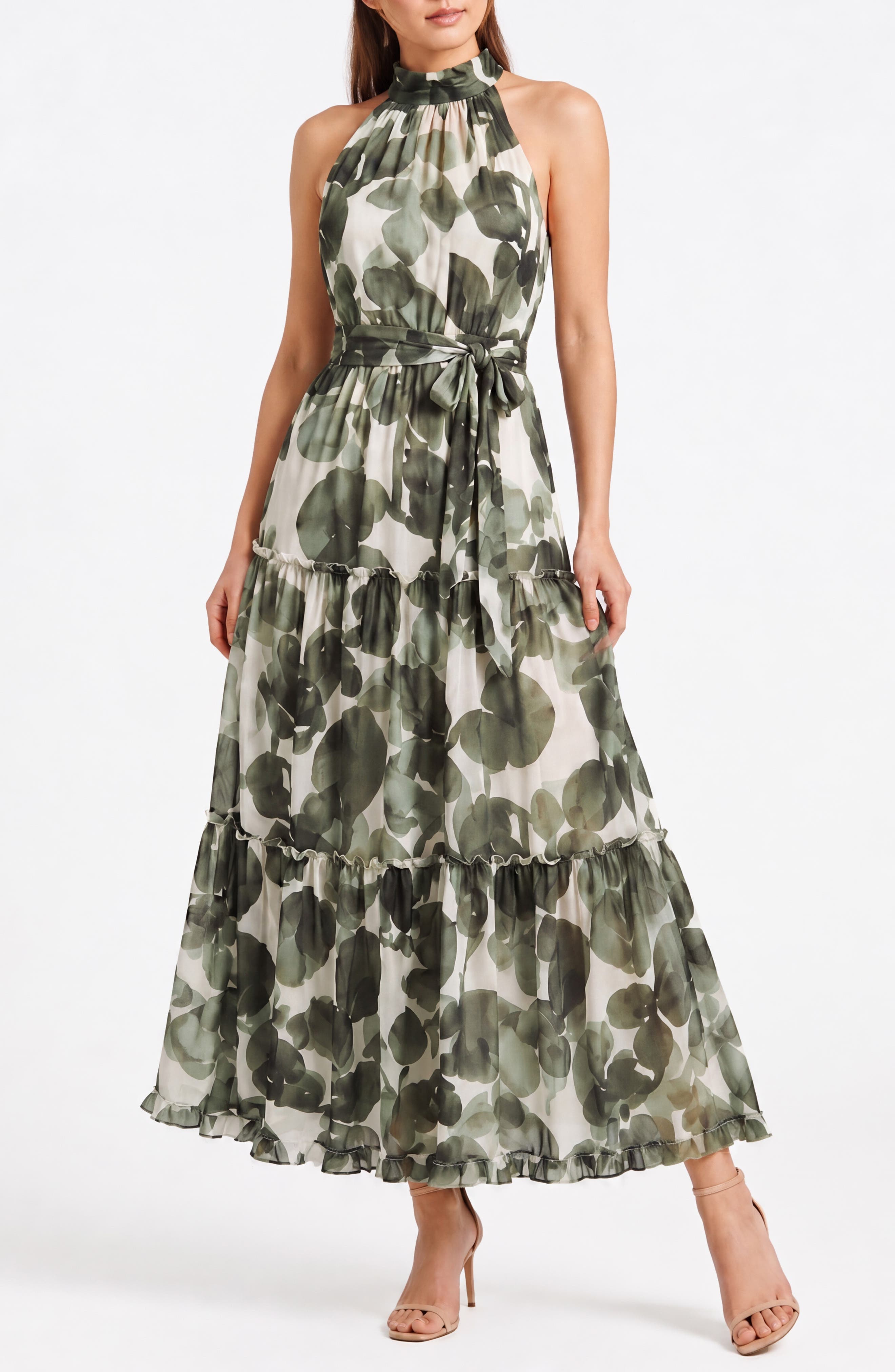 Palermo Tiered Maxi Halter Dress