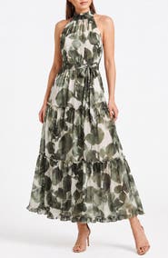 BY DESIGN Palermo Tiered Maxi Halter Dress