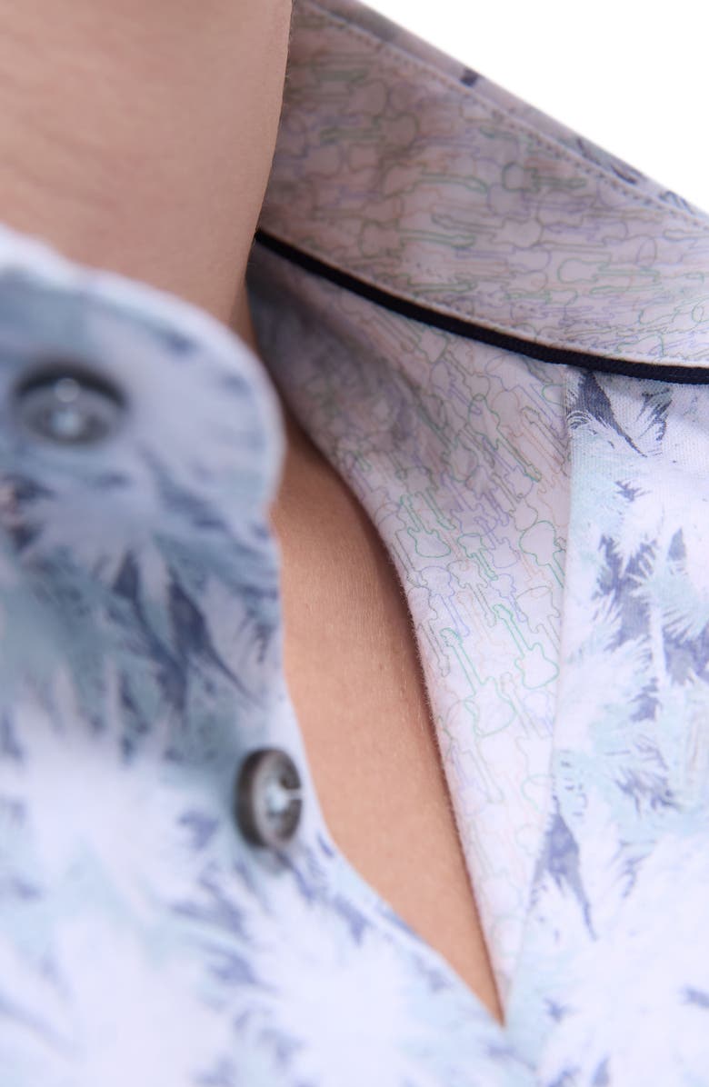 Bugatchi Jimmy OoohCotton<sup>®</sup> Palm & Guitar Print Button-Up Shirt, Alternate, color, Mint