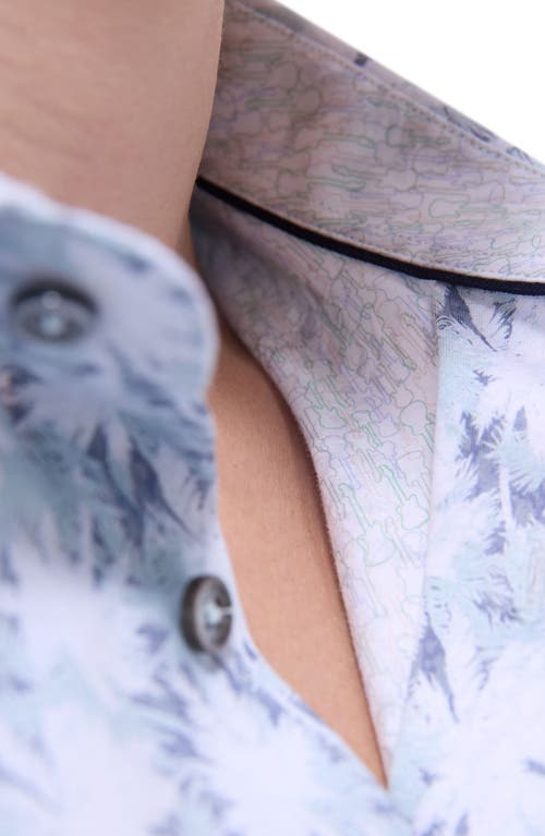 Bugatchi Jimmy Ooohcotton® Palm & Guitar Print Button-up Shirt In Mint