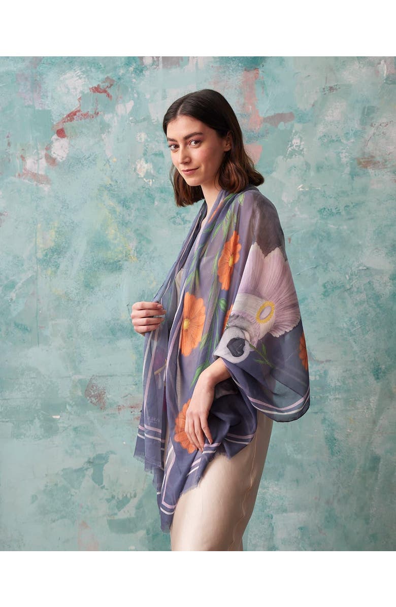 Fable England Catherine Rowe Pet Portraits Whippet Lightweight Scarf, Alternate, color, Navy