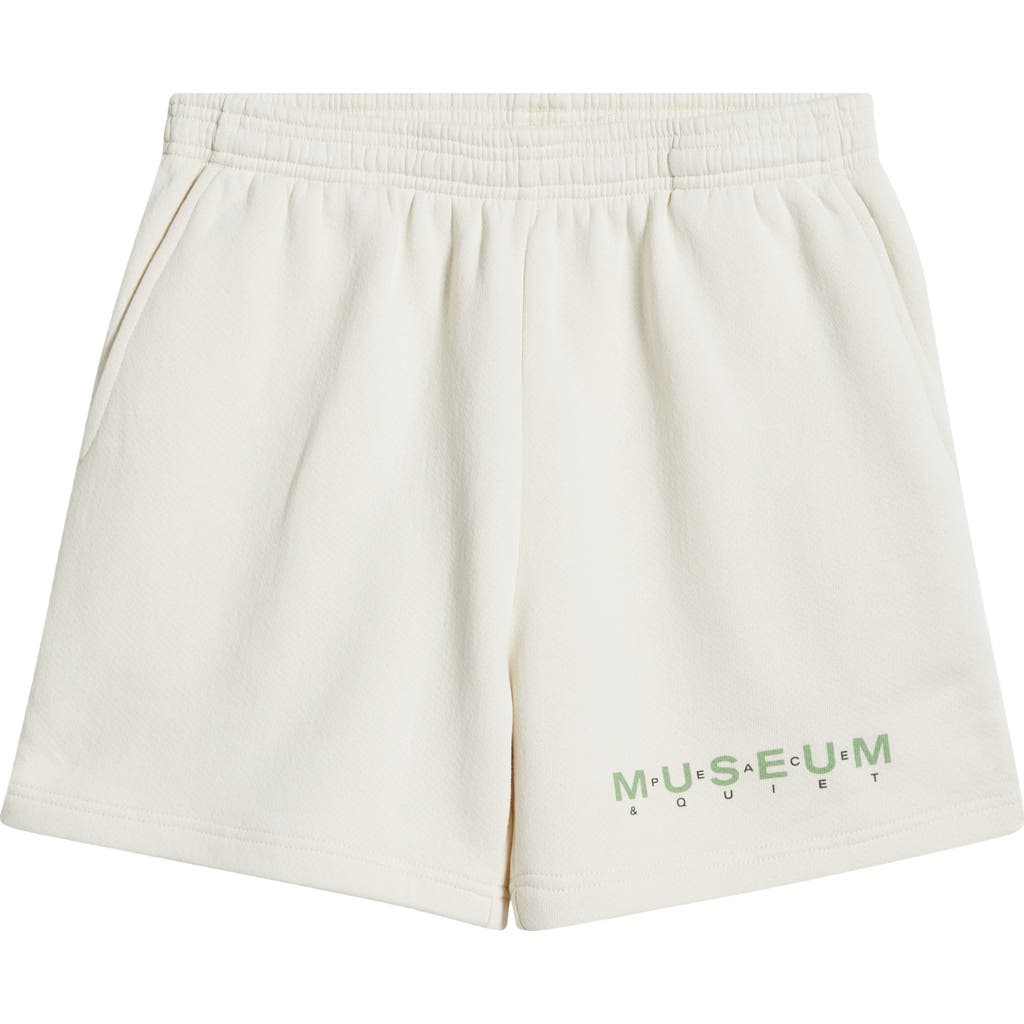 Museum Of Peace And Quiet Museum Of Peace & Quiet Billboard Logo Graphic Sweat Shorts In Neutral