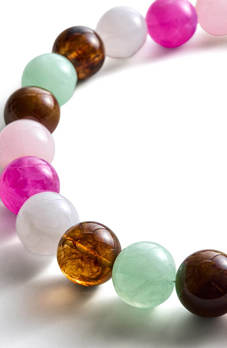 BaubleBar Jane Beaded Necklace, Alternate, color, Bright Multi Pink