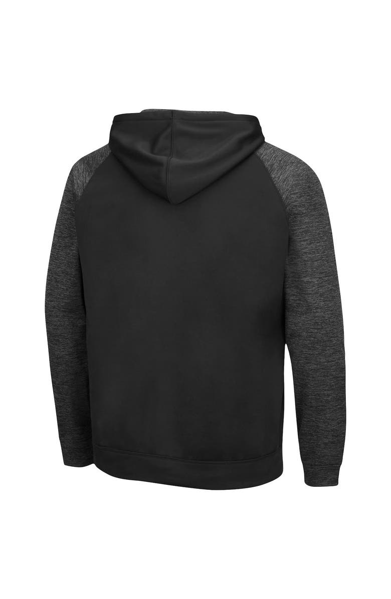 COLOSSEUM Men's Colosseum Black Navy Midshipmen Blackout 3.0 Tonal Raglan Pullover Hoodie, Alternate, color,
