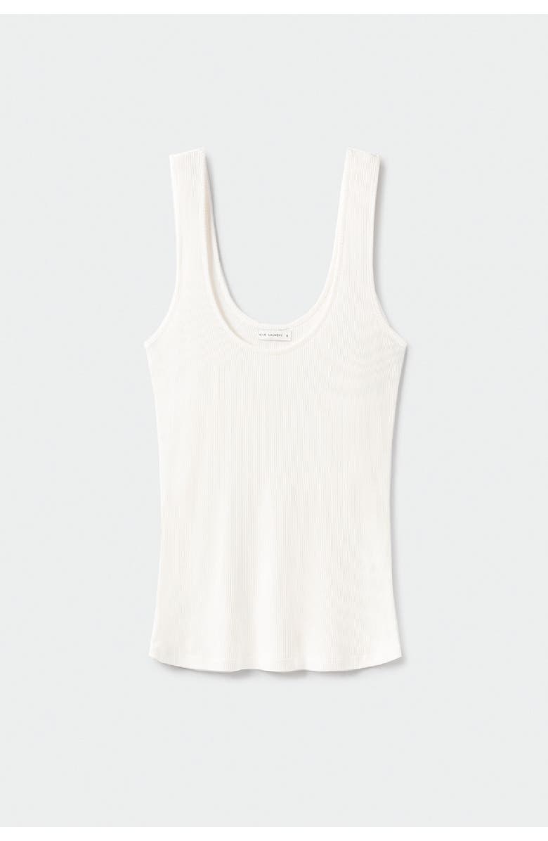 SILK LAUNDRY RIBBED TANK WHITE, Alternate, color, White