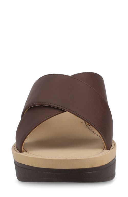 Journee Collection Women's Biara Crisscross Platform Wedge Sandals In Brown