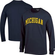 Champion Men's Champion  Navy Michigan Wolverines Basic Arch Long Sleeve T-Shirt