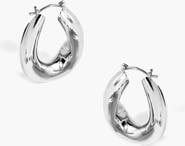 YOJ Falin Midi Chubby Hoop Earrings in Silver
