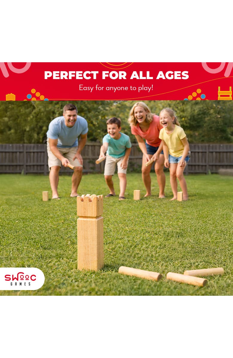 Swooc Games Kubb Yard Game With Crate, Alternate, color, Beige